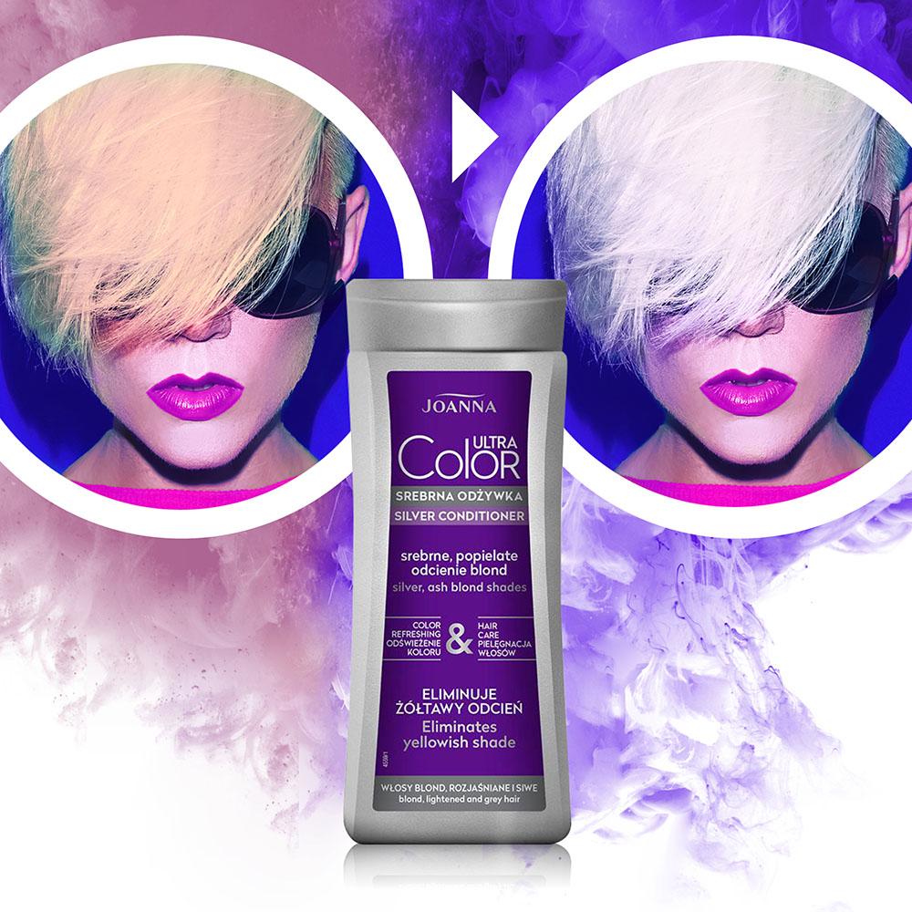 Joanna Ultra Color Conditioner Enhancing Hair Color Shades of Silver and Ash Blonde 200ml