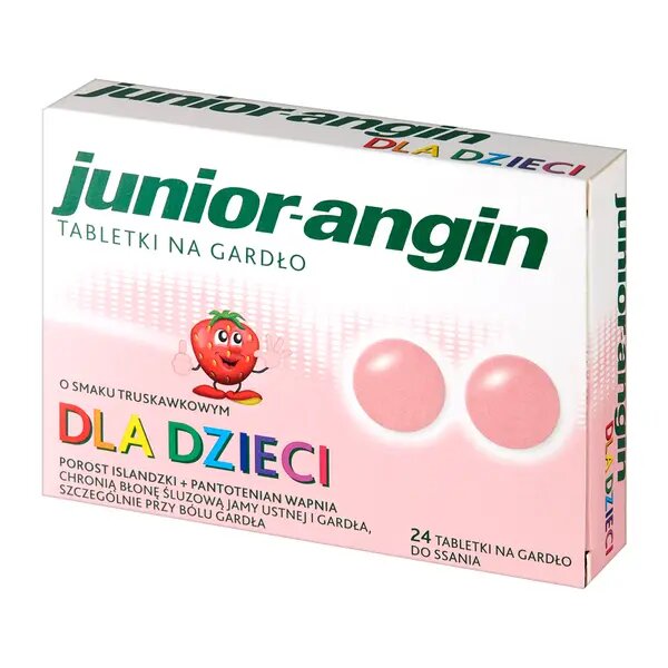 Junior-angin Tablets for throat ailments for children, strawberry flavor 24pcs