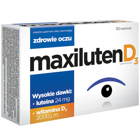 Maxiluten D3 Diet Supplement Supporting Eye Health Lutein 24mg 30 Tablets