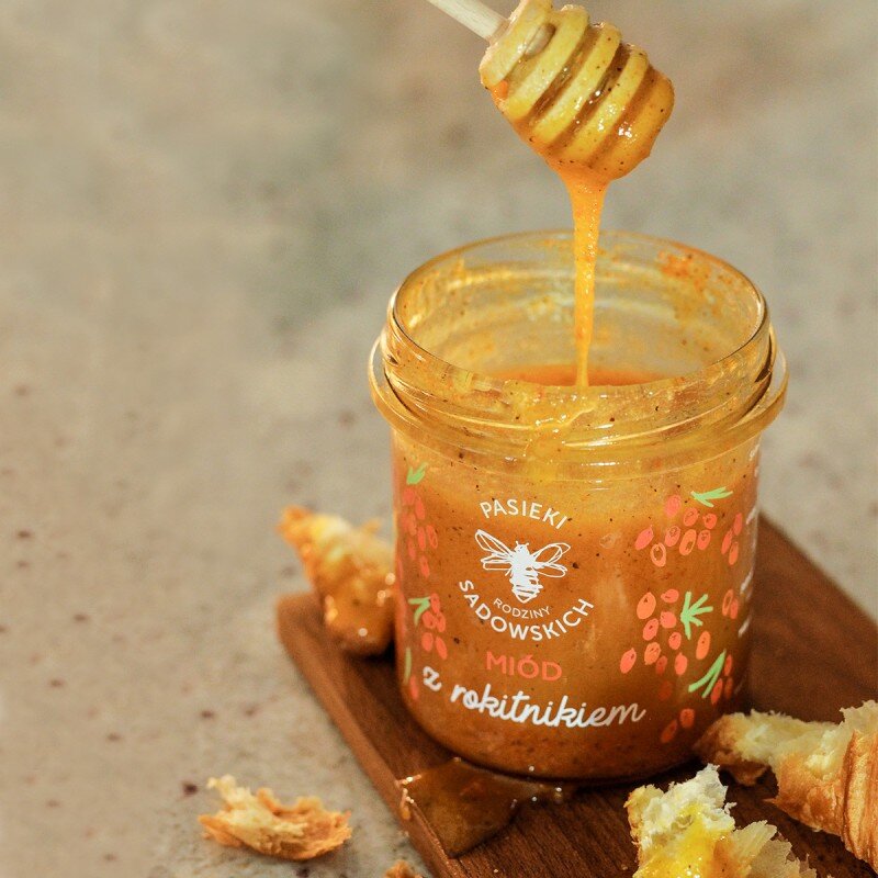 Pasieki Sadowskich Honey with Sea Buckthorn 430g