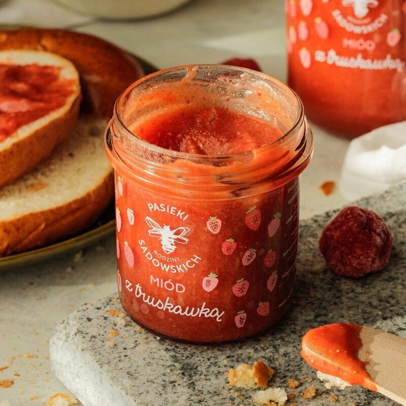 Pasieki Sadowskich Honey with Strawberry 430g