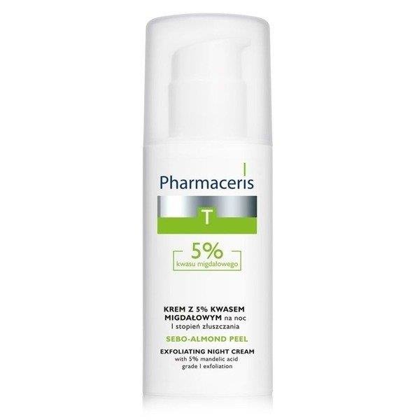 Pharmaceris T Sebo Almond Cream with 5% Mandelic Acid for Night, 1st Level of Exfoliation 50ml ​