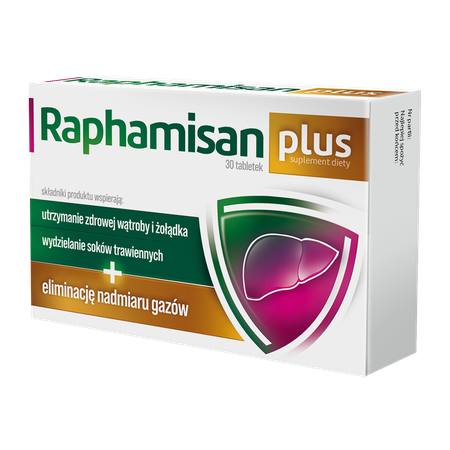 Raphamisan Plus for Maintaining Healthy Liver and Reducing Excess Gas 30 Tablets