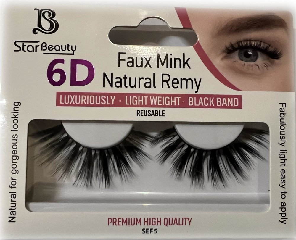 Star Beauty Professional Natural Remy Hair Eyelashes 6D Full Volume and Soft Reusable SEF05