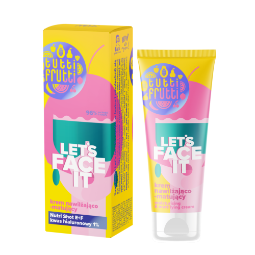 Tutti Frutti Let's Face It Moisturizing - Mattifying Cream with Hyaluronic Acid 1% + Nutri Shot E+F 50ml