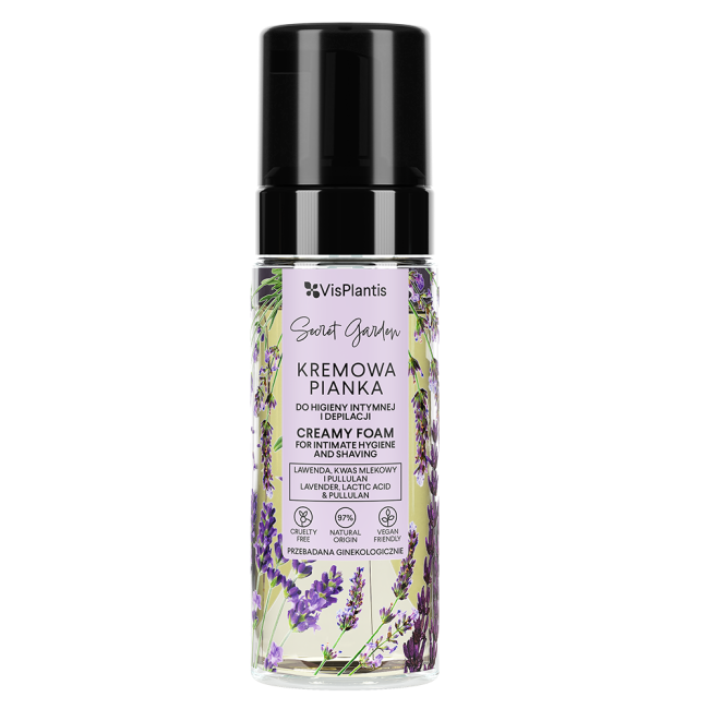 Vis Plantis Secret Garden Lavender and Lactic Acid Intimate Hygiene Foam for Sensitive Skin 170ml