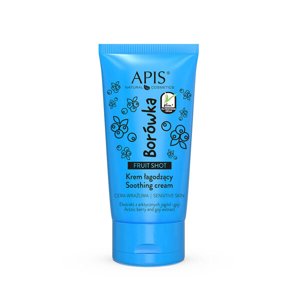 Apis Fruit Shot Blueberry Soothing Cream for Sensitive and Capillary Skin 50ml