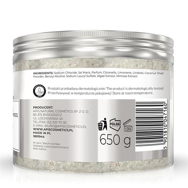 Apis Inspiration Smoothing Bath Salt with Dead Sea Minerals Sea Algae and Coconut 650g