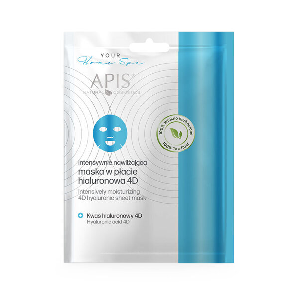 Apis Intensively Moisturizing Hyaluronic 4D Sheet Mask for Dry and Dehydrated Skin 20g