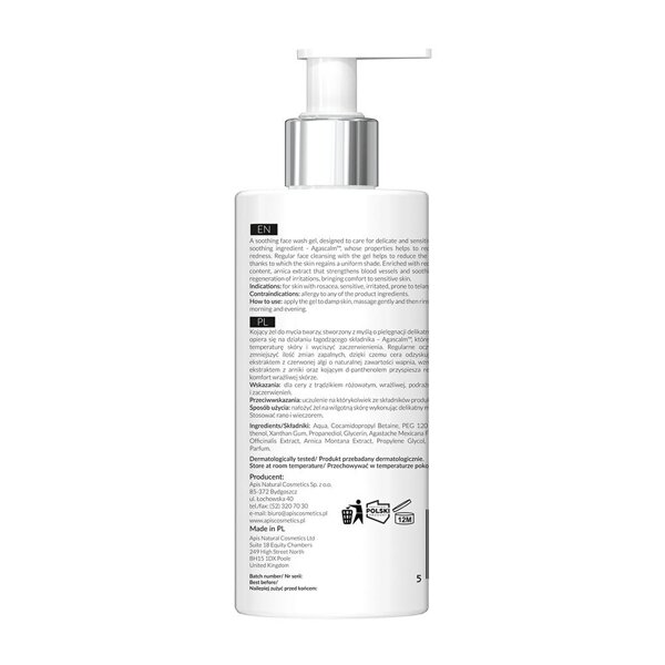 Apis Rosacea Stop Soothing and Calming Face Washing Gel for Capillary and Sensitive Skin 300ml