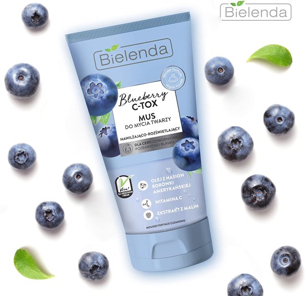 Bielenda Blueberry C Tox Face Wash Mousse for Dehydrated and Dry Skin 135g