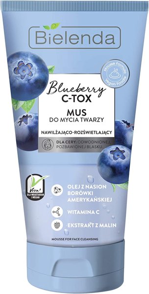 Bielenda Blueberry C Tox Face Wash Mousse for Dehydrated and Dry Skin 135g