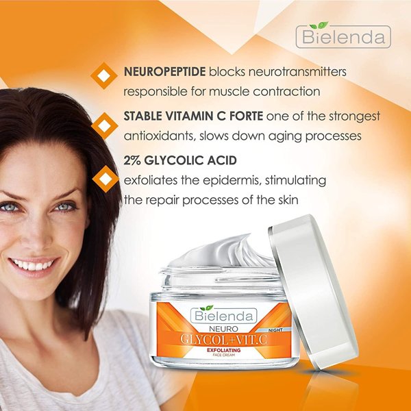 Bielenda Neuro Glicol + Vitamin C Exfoliating Night Face Cream for Night 50ml