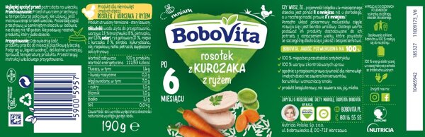 BoboVita Chicken Broth with Rice for Babies after 6 Months 190g