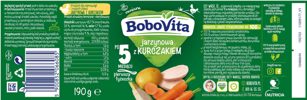 BoboVita Vegetable with Chicken for Babies after 5 Months 190g