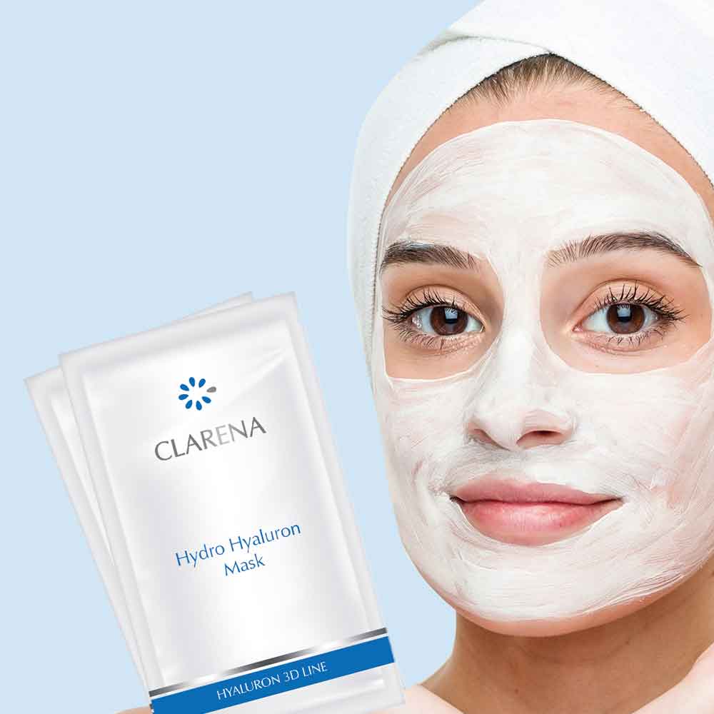 Clarena Hyaluron 3D Line Hydro Hyaluron Hyaluronic Moisturizing Mask for Dry and Dehydrated Skin 5ml