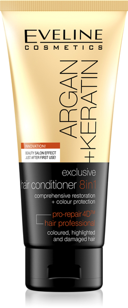 Eveline Argan Keratin 8in1 Conditioner for Damaged and Colored Hair 200ml