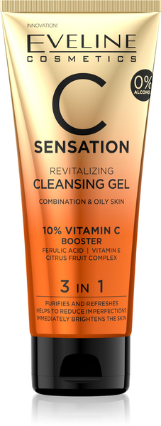 Eveline C Sensation 10 % Vitamin C Revitalizing Cleansing Wash Gel 3in1 75ml