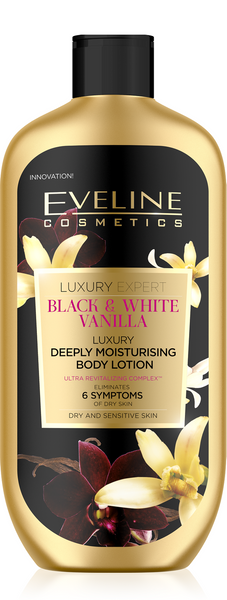 Eveline Luxury Expert Black & White Vanilla Deeply Moisturising Body Lotion 350ml