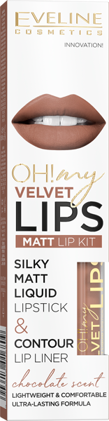 Eveline OML Silky Matt Liquid Lipstick & Contour Lip Liner 14 Choco Truffle 4,5ml