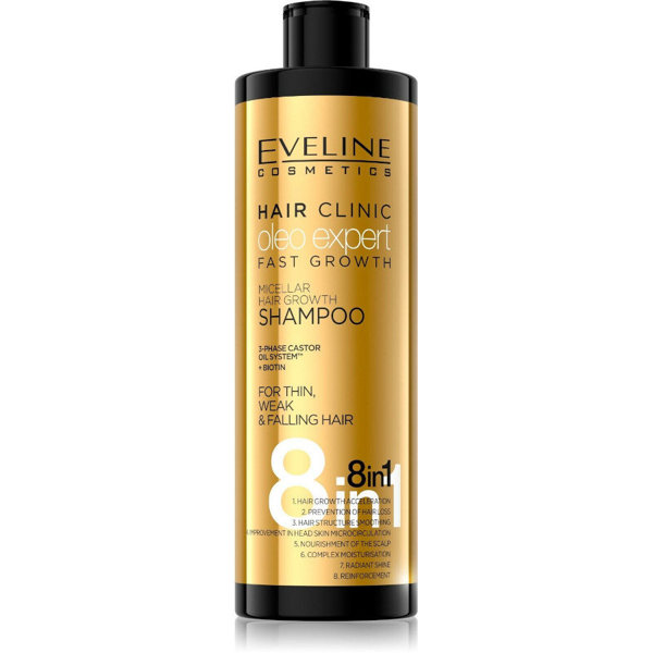 Eveline Oleo Expert Micellar Fast Growth Shampoo for Thin Weak Hair 8in1 400ml