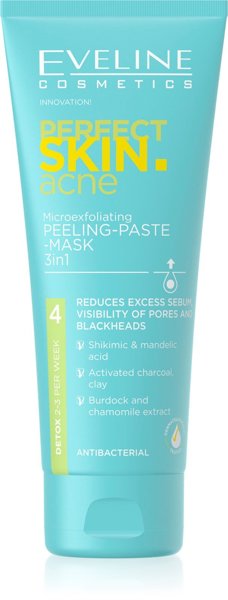 Eveline Perfect Skin Acne Micro-exfoliating Peeling Paste Mask 3in1 for Problematic Skin 75ml