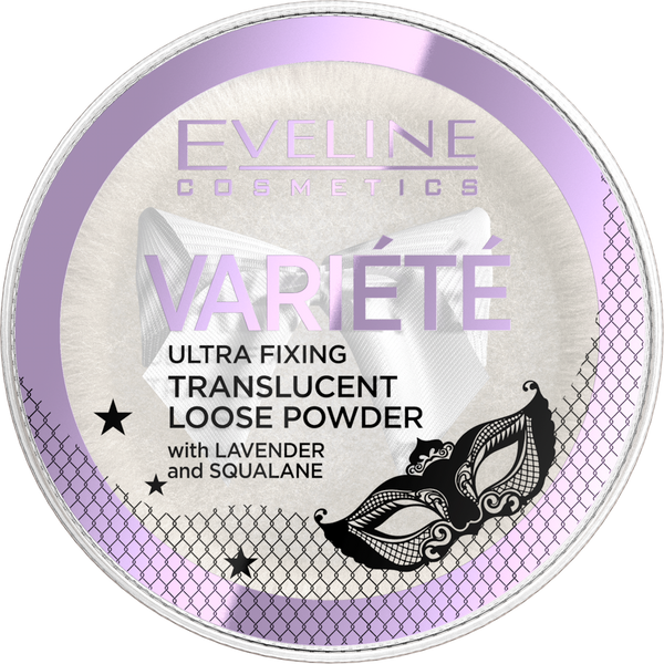 Eveline Variete Ultra Fixing Transparent Loose Face Powder with a Matte Finish Lavender Squalane 5g