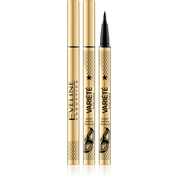 Eveline Variete Waterproof Eyeliner Ultra Black with Fast Dry Formula 10ml