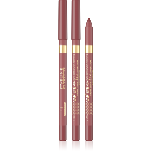 Eveline Variete Waterproof Gel Lip Liner No. 03 Dusty Rose 1 Piece