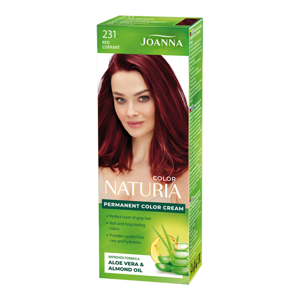 Joanna Naturia Permanent Hair Color Dye Care Shine No. 231 Red Currant 100ml