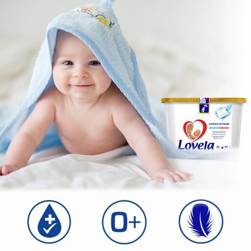 Lovela Baby Hypoallergenic Washing Capsules for Whites and Colors from Day One 12 Pieces