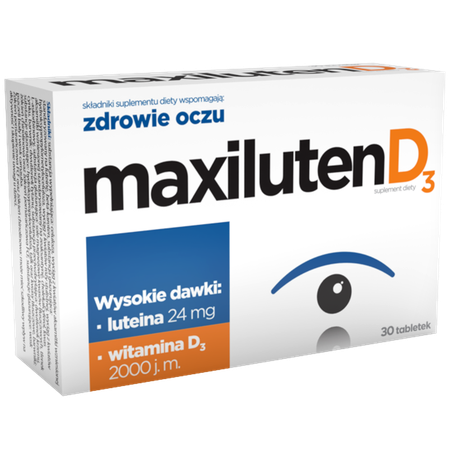 Maxiluten D3 Diet Supplement Supporting Eye Health Lutein 24mg 30 Tablets