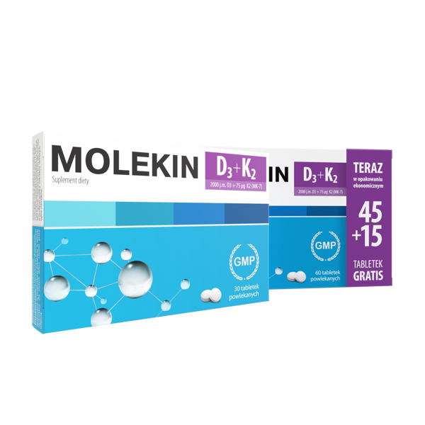 Molekin D3 + K2 for Bone Strengthening 60 Tablets