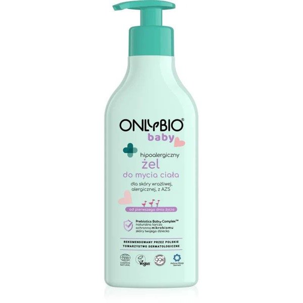 OnlyBio Baby Hypoallergenic Body Wash Gel for Babies from 1st Day of Life for Atopic and Allergic Skin 300ml