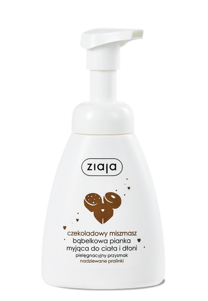 Ziaja Chocolate Fusion Bubble Washing Foam for Body and Hands with Praline Scent 250ml