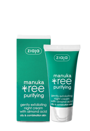 Ziaja  Manuka Tree Micro-Exfoliating Cream with Almond Acid Combination and Oily Skin for Night 50ml