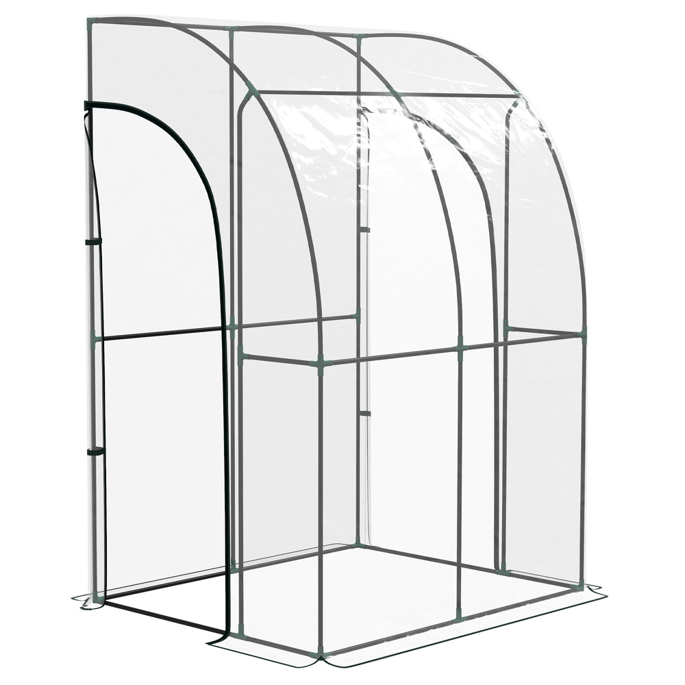Outsunny 143cm x 118cm Walk-In Lean To Greenhouse, with Accessories