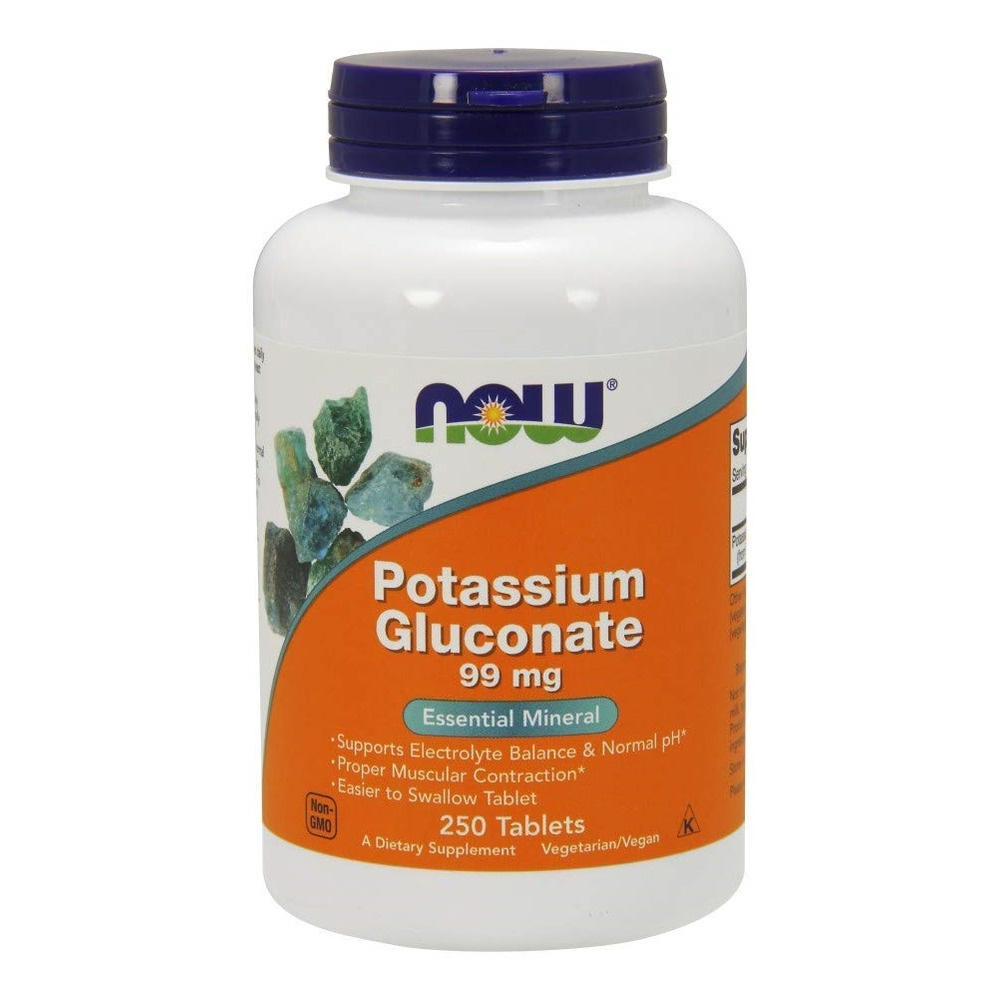 Now Foods Potassium Gluconate 99mg Potassium Gluconate Supports Muscle Health 250 Tablets