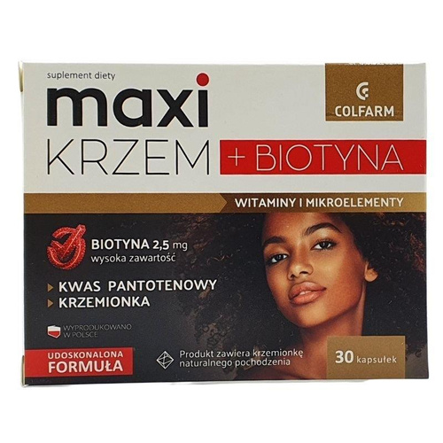 Maxi Krzem + Biotyna Witaminy i Mikroelementy 30 Kapsułek