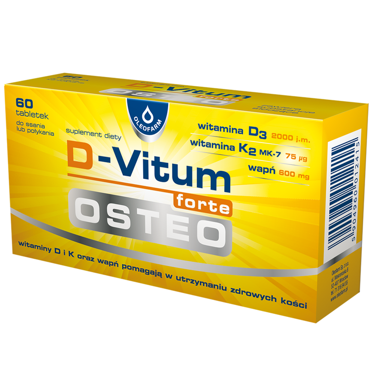 D-Vitum Forte Osteo Helps Maintain Healthy Bones 60 Tablets