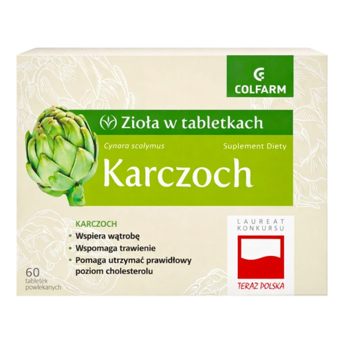 COLFARM Karczoch w tabletkach wspiera Wątrobę Wspomaga Trawienie 60 Tabl.
