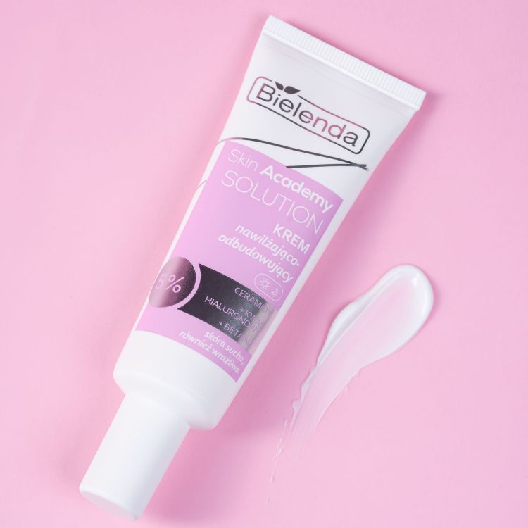 Bielenda Skin Academy Solutions Nawilżająco - Odbudowujący Krem 5% Ceramidy z Kwas Hialuronowy i Betaina dla Skóry Suchej i Wrażliwej na Dzień i na Noc 50ml