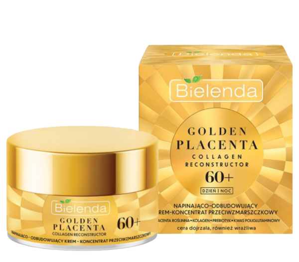 Bielenda Golden Placenta Collagen Reconstructor Rebuilding Cream Anti-Wrinkle Concentrate 60+ for Day and Night 50ml