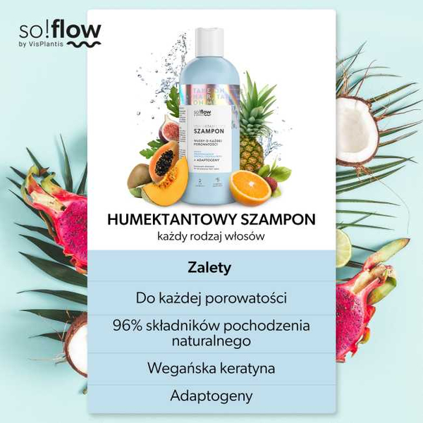 So!Flow Humektantowy Szampon do Włosów o Każdej Porowatości 400ml