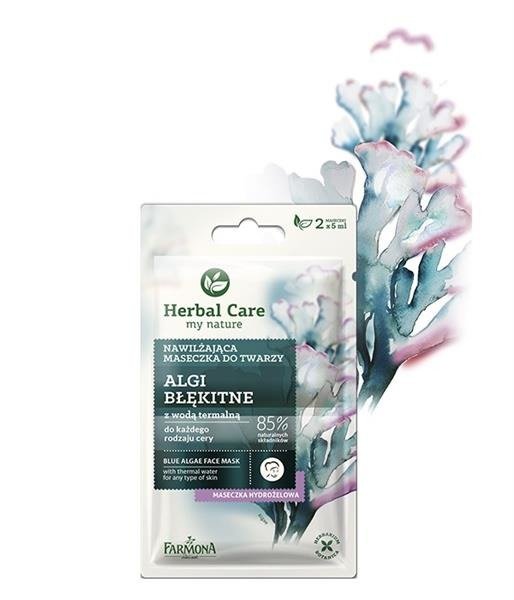 Herbal Care Nawilżająca Maseczka Algi Błękitne dla każdego Rodzaju Skóry 2x5ml