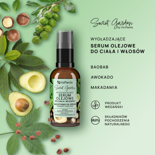 Vis Plantis Secret Garden Wygładzające Serum Olejowe do Ciała i Włosów 30ml