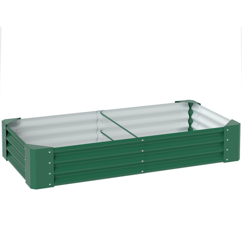 Outsunny 180 x 90cm Galvanised Steel Open Planter - Green