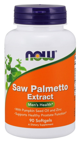 NOW Foods Saw Palmetto Extract with Pumpkin Seed Oil and Zinc for Prostate Support 90 Softgels