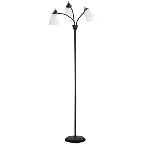 HOMCOM Arc Tree Floor Lamp with 3 Adjustable Rotating Lights, Industrial Standing Lamp with Steel Frame for Bedroom Living Room, 155cm, Black