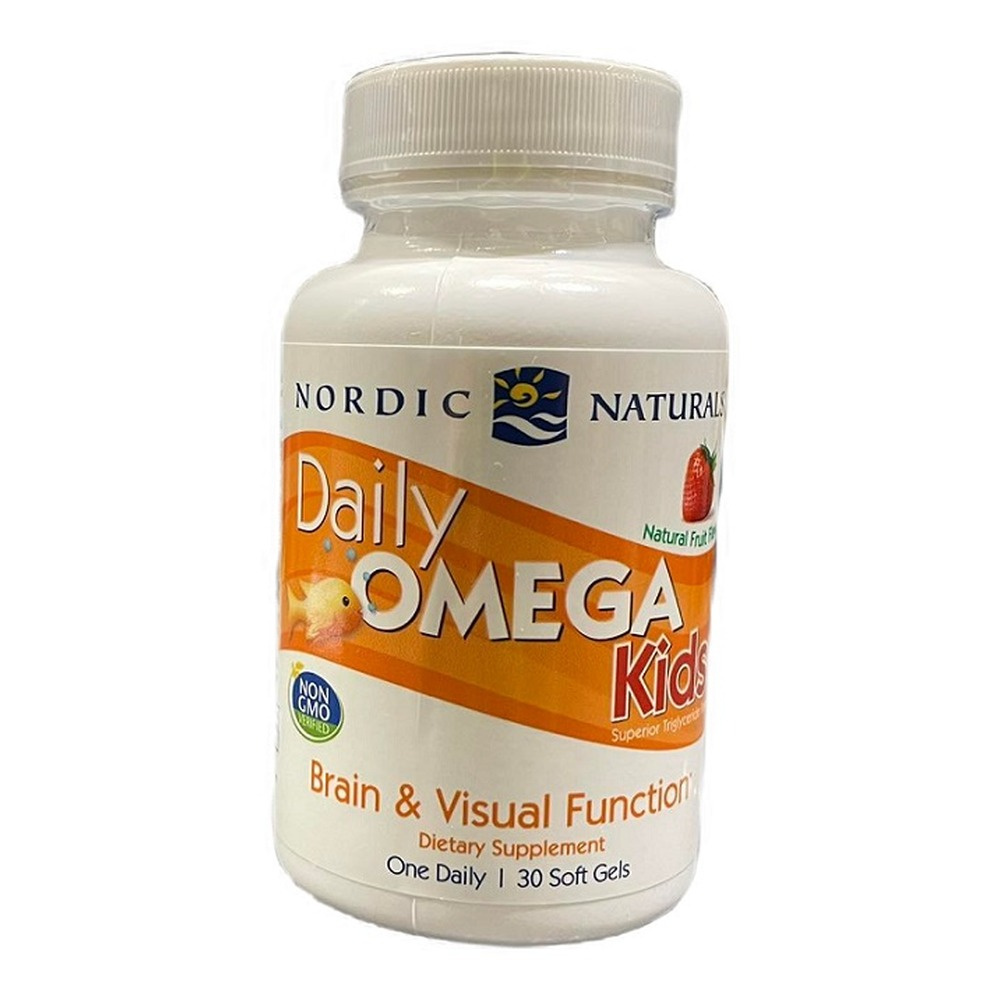Nordic Naturals Daily Omega Kids Omega 3 do Żucia Dla Dzieci na Mózg i Wzrok 30 Miękkich Kapsułek